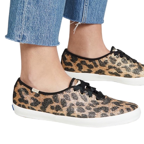 NIB Keds x Kate Spade New York Champion Glitter Leopard Sneakers - Picture 3 of 12